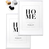 Heimlich Paquete Doble (2 pcs.) Marcos de Madera con plexiglás inastillable - DIN A3 (30x42cm) Blanco